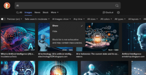 DuckDuckGo AI image filter
